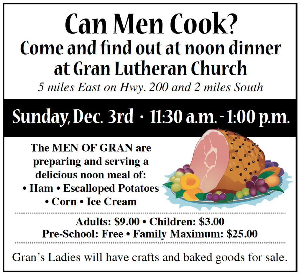 Can Men Cook? - Gran Lutheran Noon Dinner @ Gran Lutheran Church